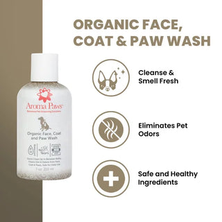 Aroma Paws Organic Face, Coat & Paw Wash No-Bath Cleanser