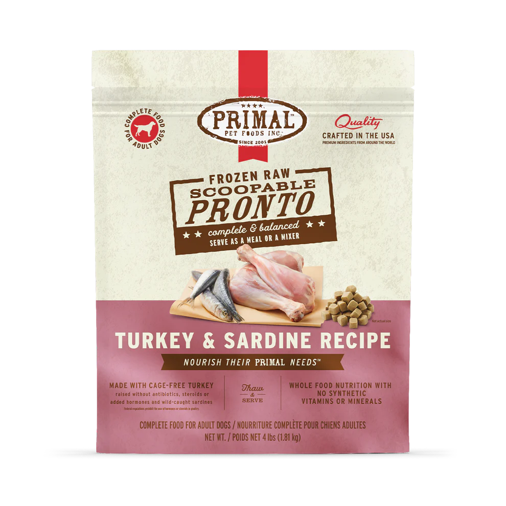 Primal Pronto Raw Frozen Turkey & Sardine