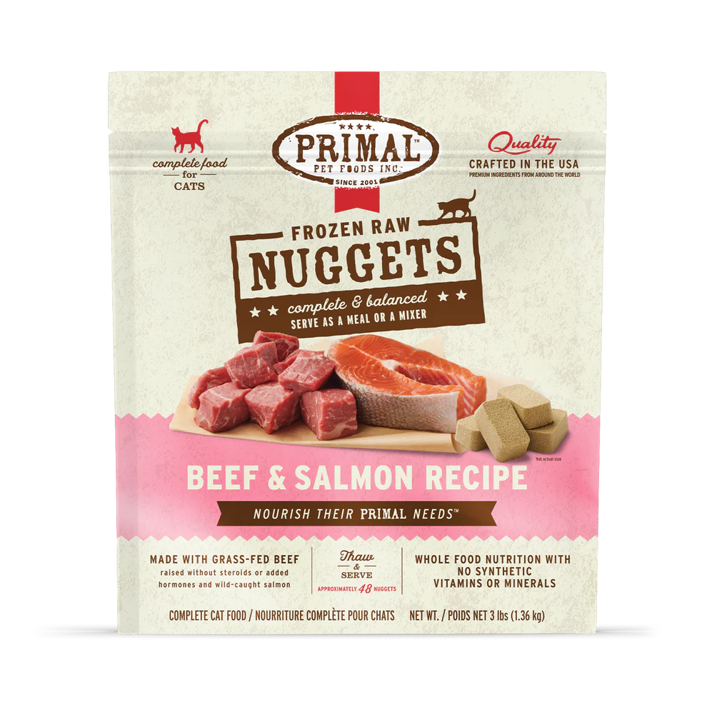 Primal Cat Frozen Beef & Salmon Nuggets