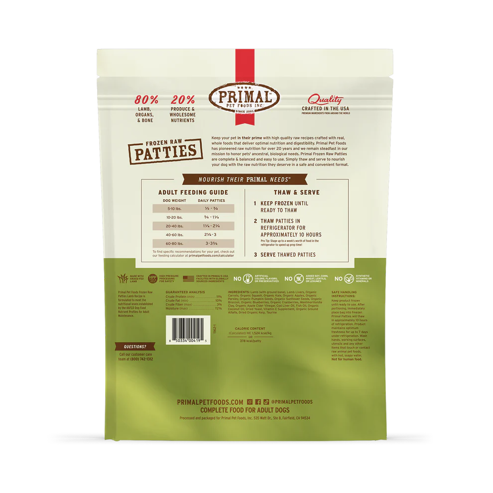 Primal Frozen Raw Lamb