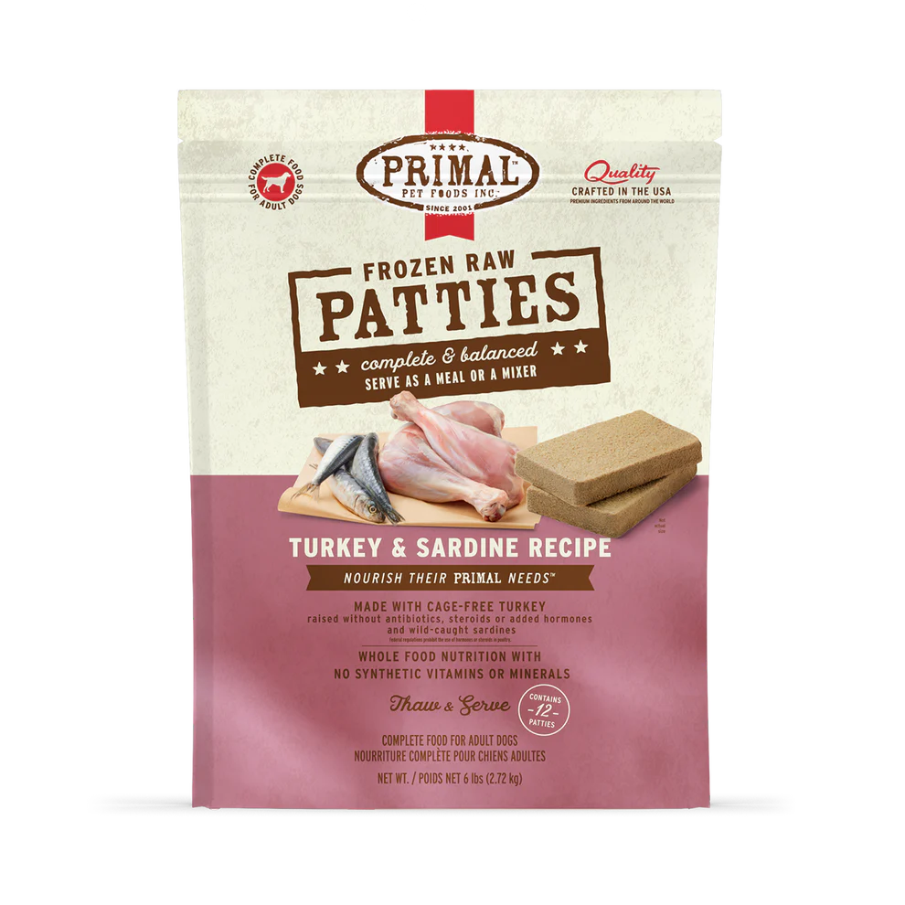 Primal Frozen Raw Turkey & Sardine