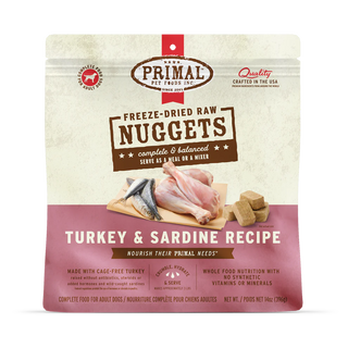 Primal Freeze Dried Turkey & Sardine Nuggets
