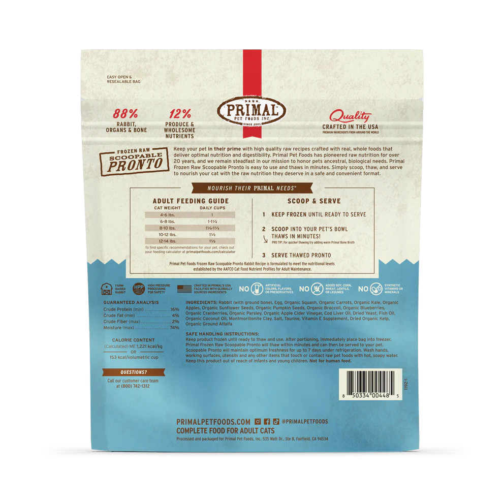 Primal Cat Frozen Pronto Rabbit