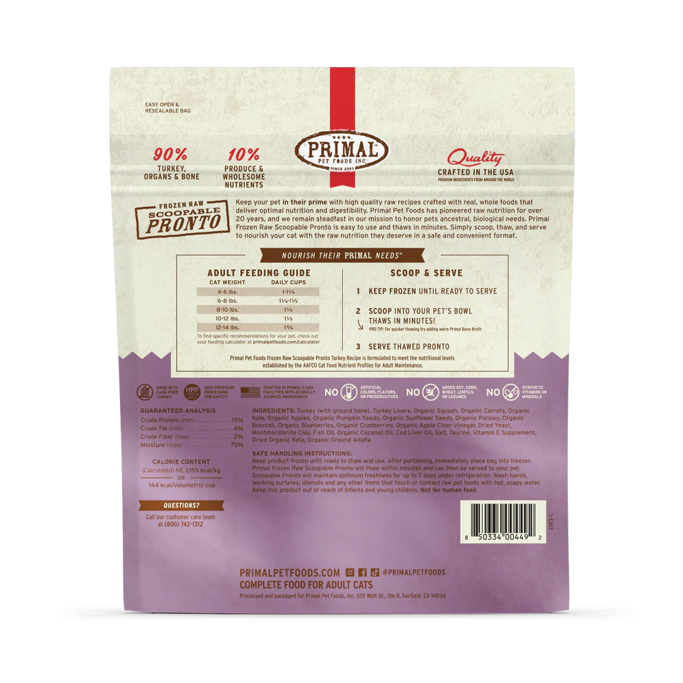 Primal Cat Frozen Pronto Turkey