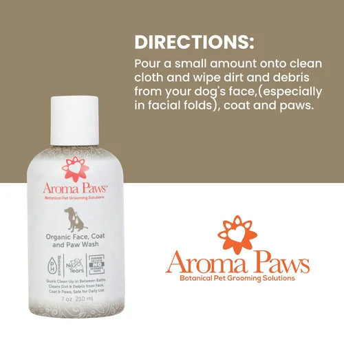 Aroma Paws Organic Face, Coat & Paw Wash No-Bath Cleanser