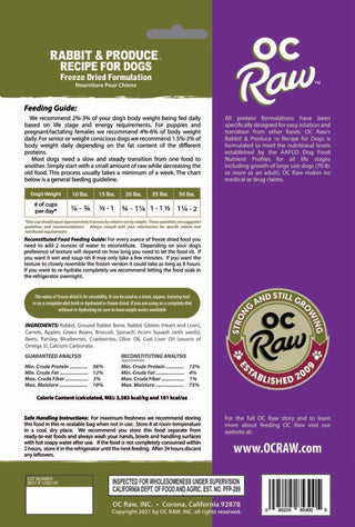 OC Raw Freeze-Dried Rox Rabbit & Produce