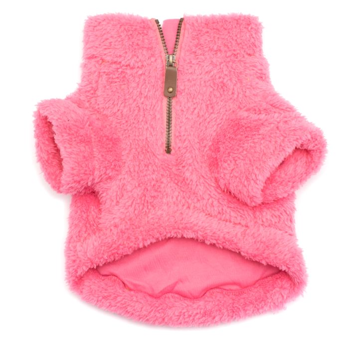 The Worthy Dog Quarter Zip Pullover Fleece Fuchsia