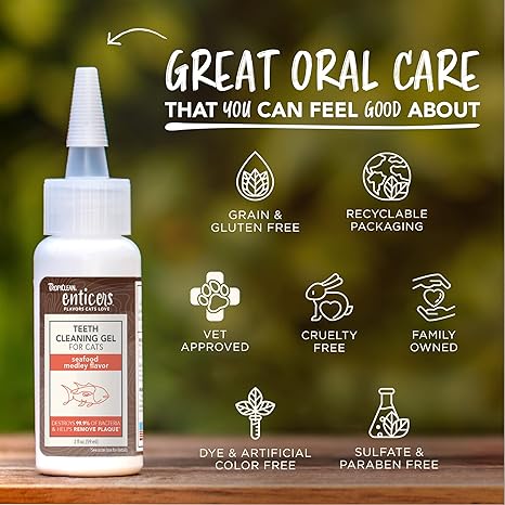 Tropiclean Cat Enticers Teeth Cleaning Gel Seafood Medley 2 oz