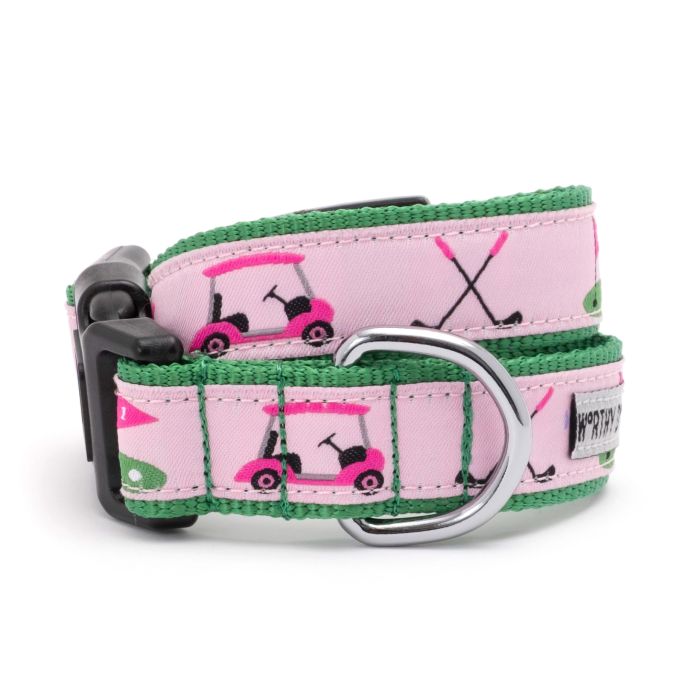 The Worthy Dog Collar Pink Golf