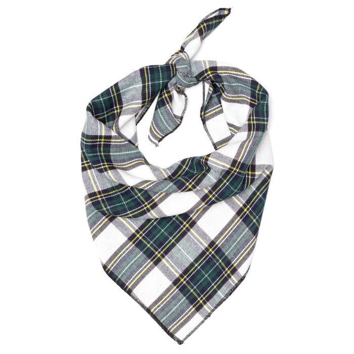 The Worthy Dog  Bandana Stewart Tartan Green