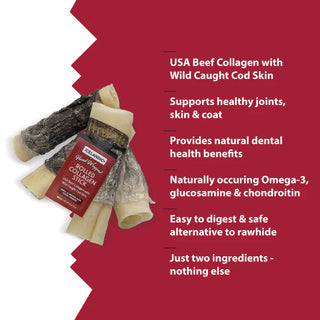 Icelandic+ Rolled Beef Collagen Stick Wrapped with Cod Skin