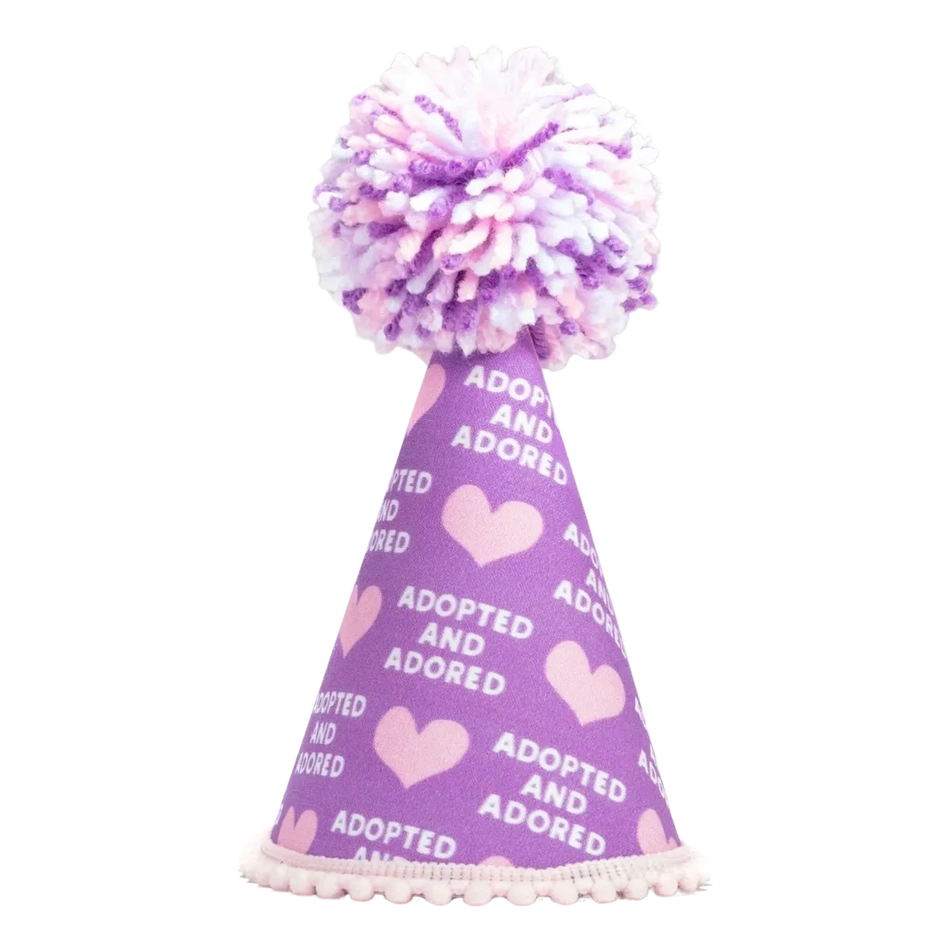 Pup Party Hat Adopted Purple