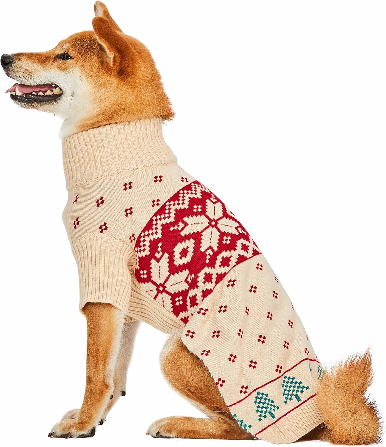 Blueberry Pet Dog Sweater Christmas Tree & Snowflake