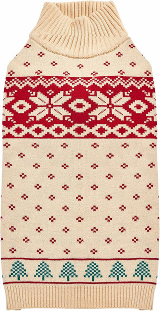 Blueberry Pet Dog Sweater Christmas Tree & Snowflake