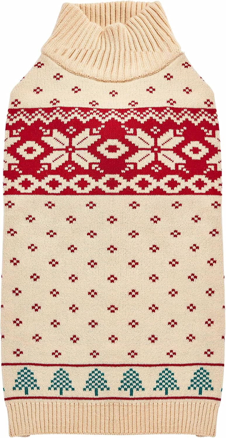Blueberry Pet Dog Sweater Christmas Tree & Snowflake