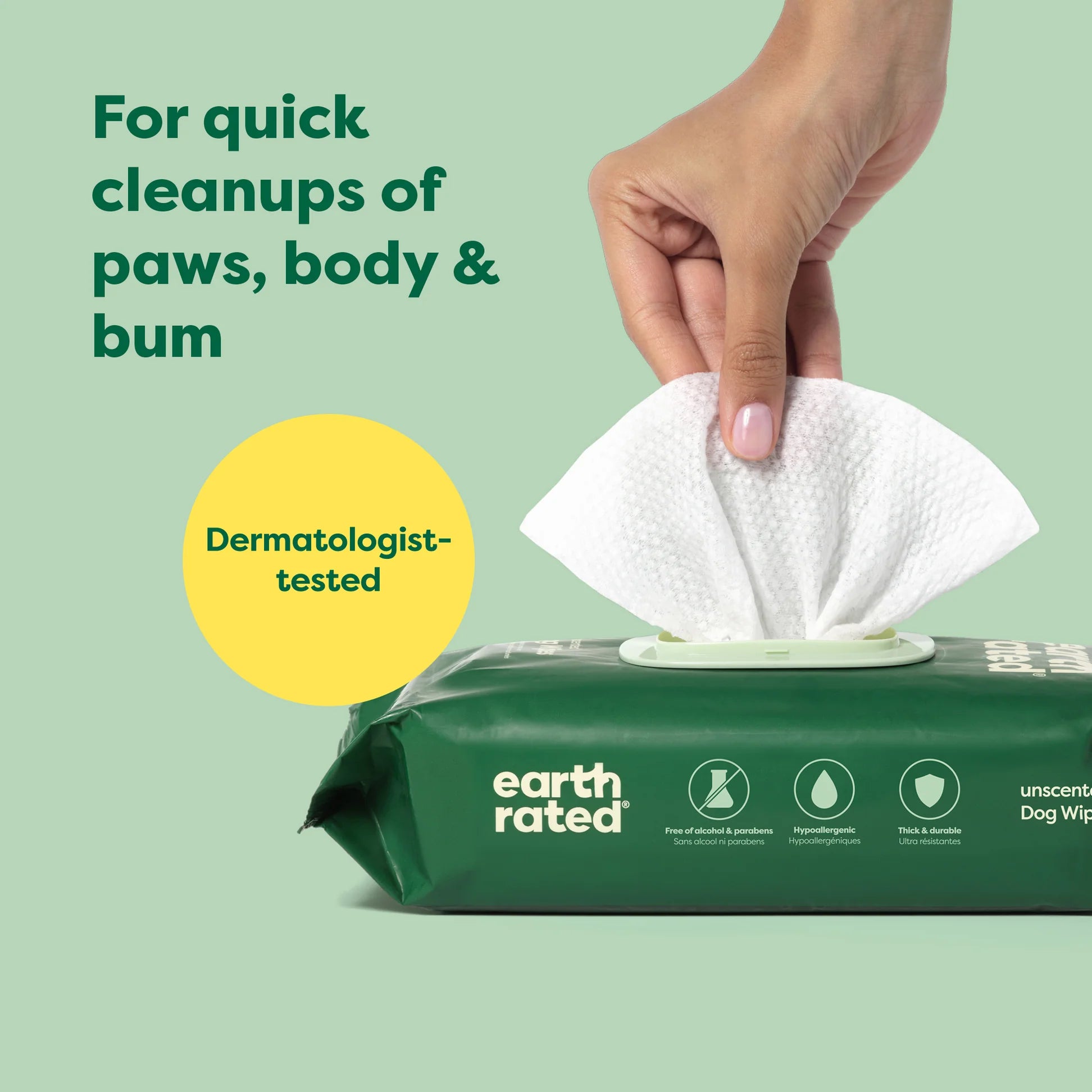 Earth Rated White Tea & Basil Grooming Wipes