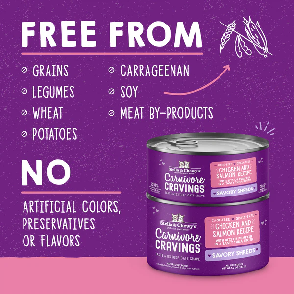 Stella & Chewy's Carnivore Cravings Savory Shreds Chicken & Salmon