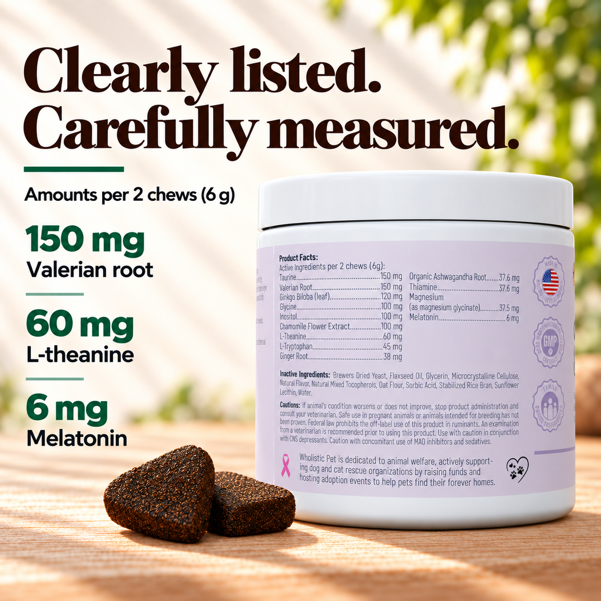 Wholistic Pet Calm & Relaxed Soft Chews