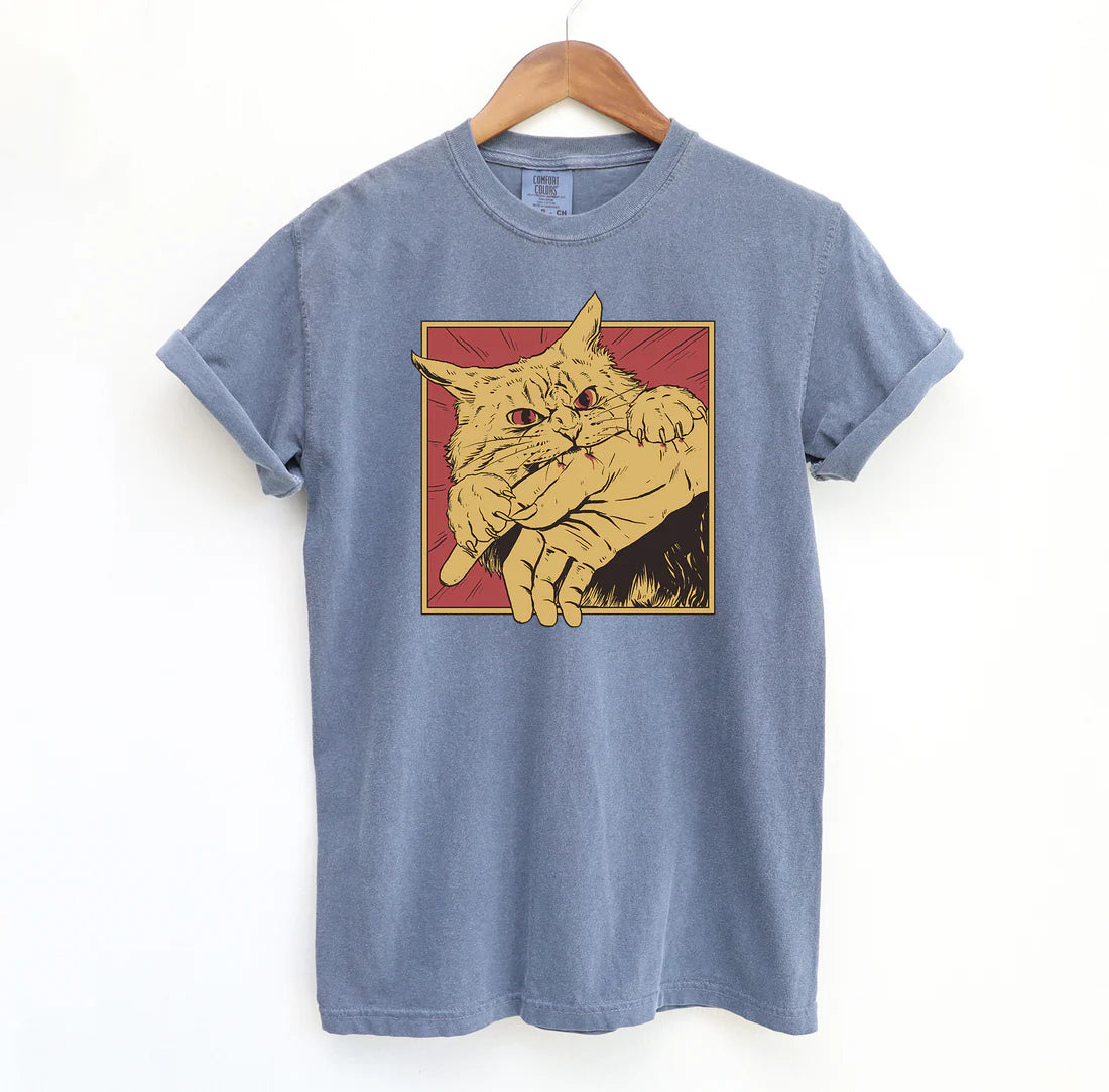Blue Giraffe Inc. Cat Bite Manga T-Shirt