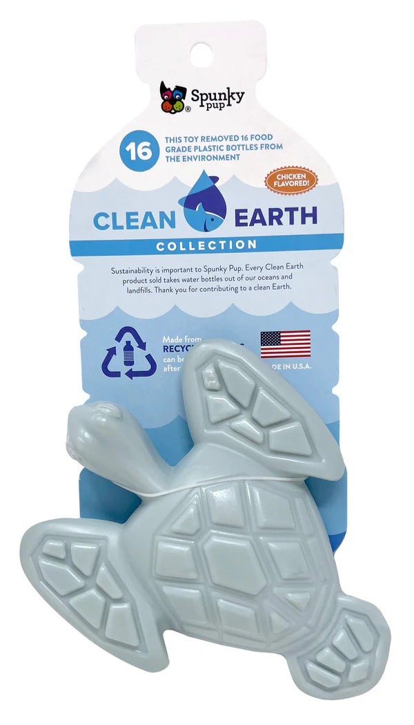 Spunky Pup Clean Earth Recycled Chew Toy Turtle