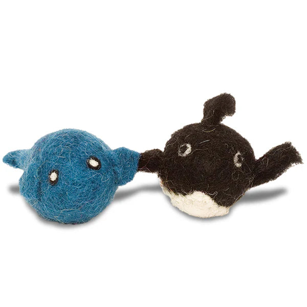Karma Cat Whale & Orca Wool Cat Toy 2-Pack
