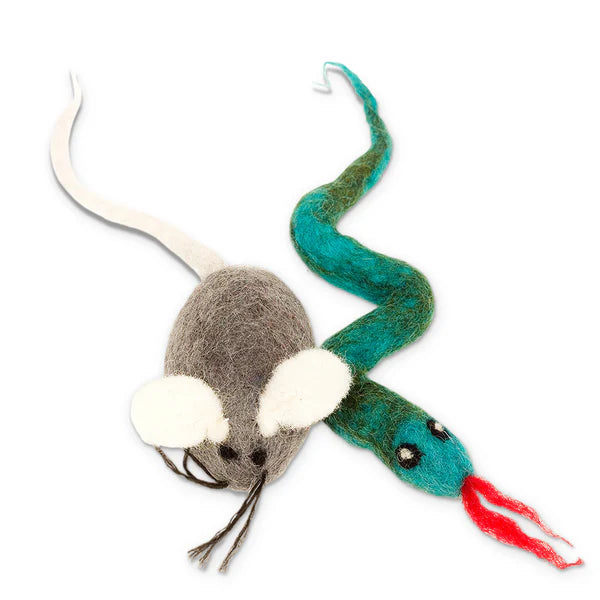 Karma Cat Snake & Mouse Wool Cat Toy 2-Pack