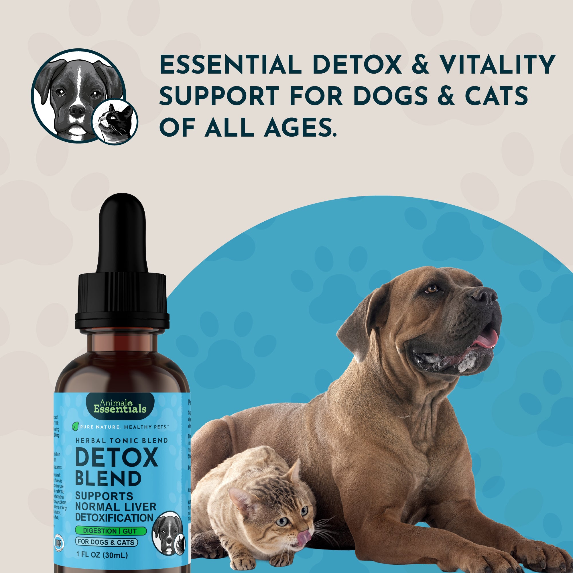 Animal Essentials Detox Blend Liver Support for Dogs & Cats