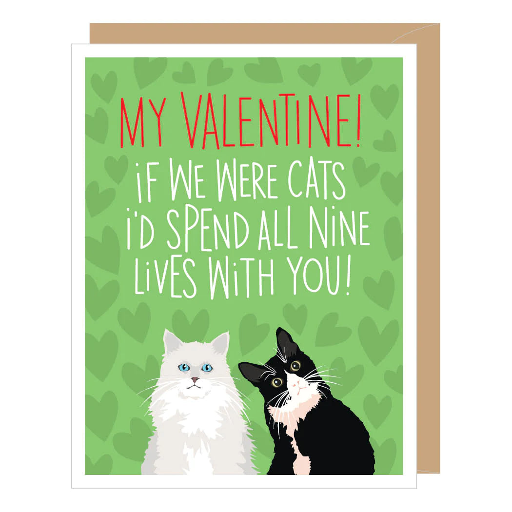 Apartment 2 Cards Valentines Day Card - Two Cats Nine Lives