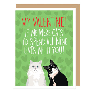 Apartment 2 Cards Valentines Day Card - Two Cats Nine Lives