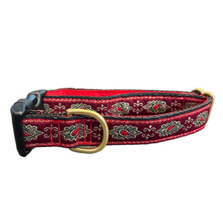 Mackenzie  Collar Maroon Paisley Medallions