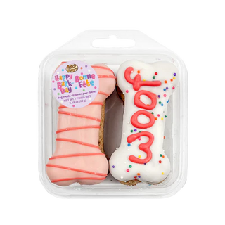 Bosco & Roxy's Happy Bark-Day Woof it Up Bones Pink