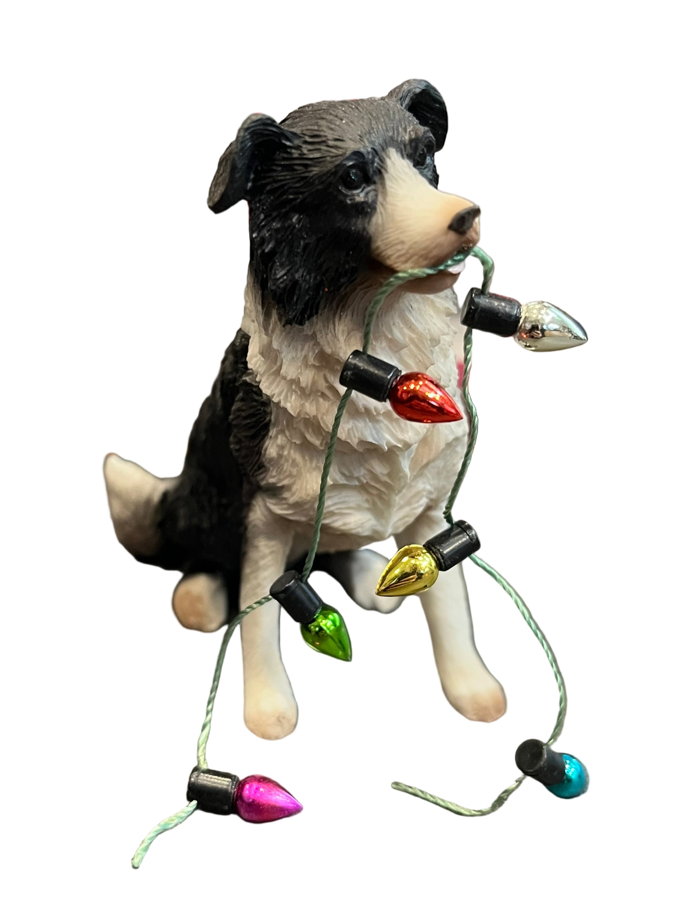 Sandicast Dog Ornament - Border Collie, Black & White