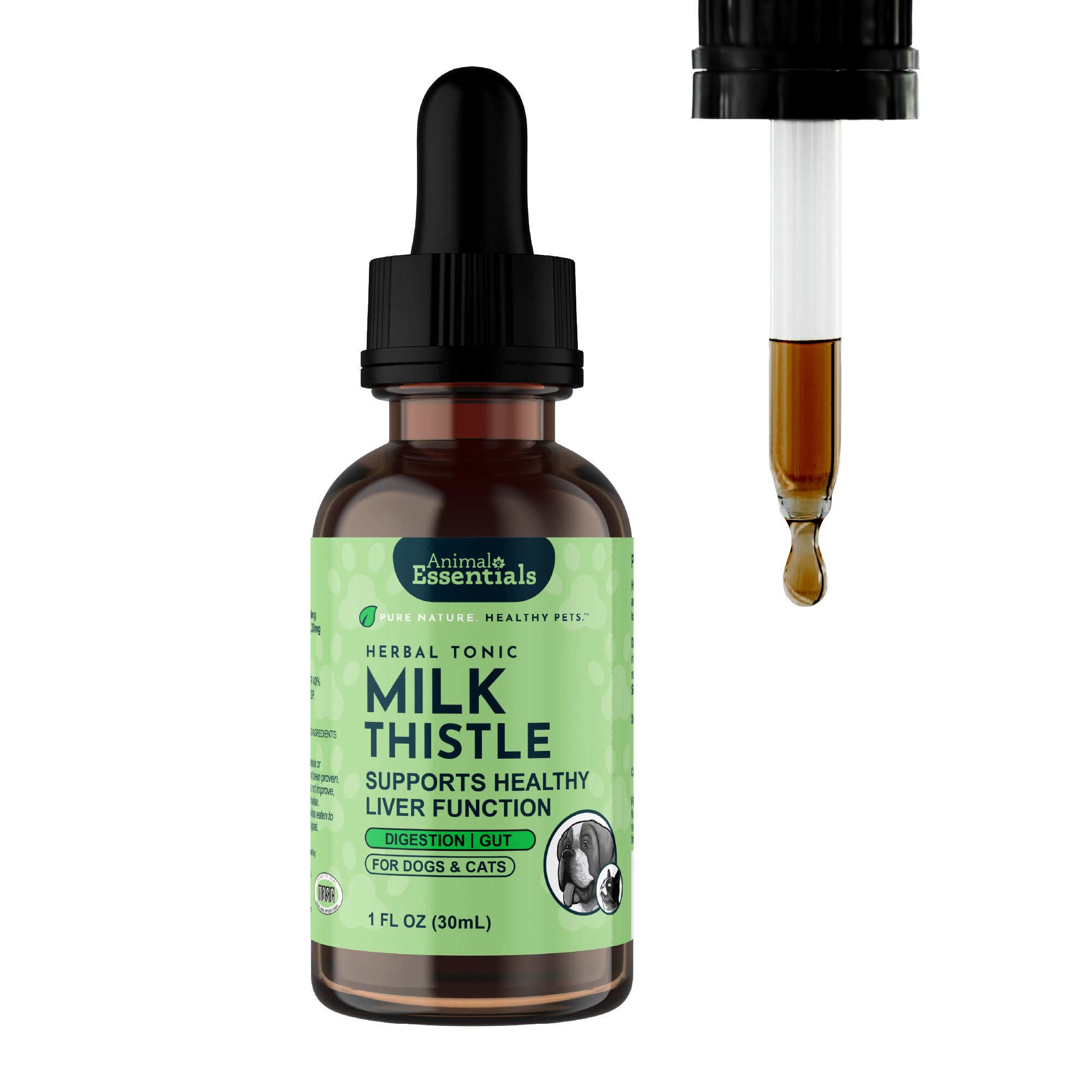 Animal Essentials Milk Thistle Herbal Tincture for Dogs & Cats