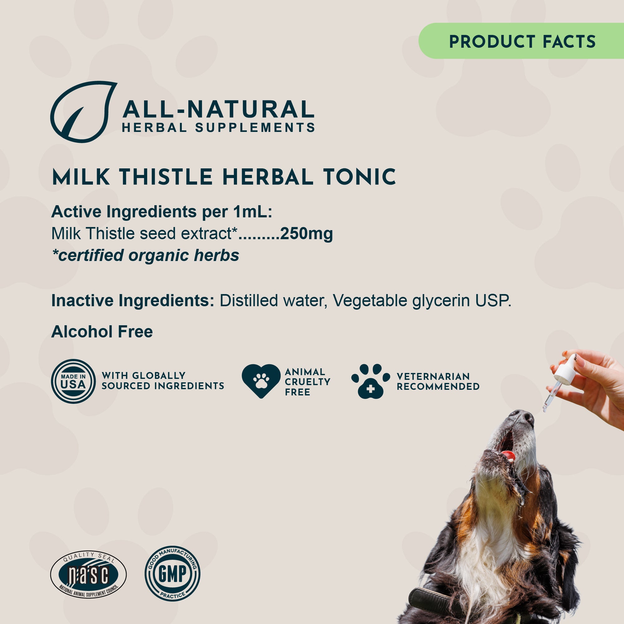 Animal Essentials Milk Thistle Herbal Tincture for Dogs & Cats