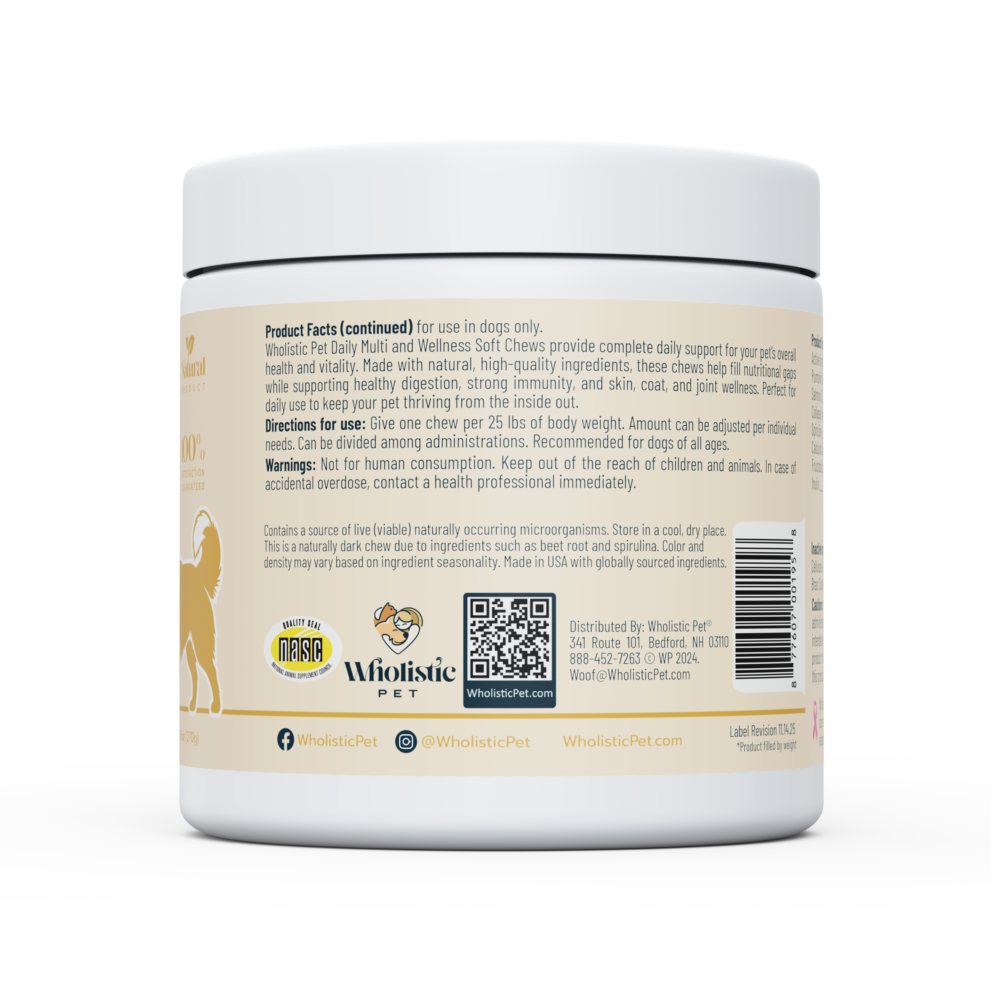 Wholistic Pet Daily Multi & Wellness Cold-Pressed Soft Chews