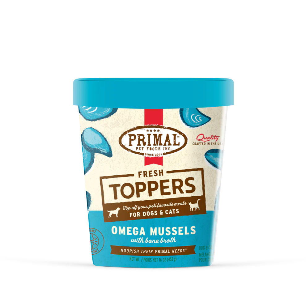 Primal Fresh Toppers Omega Mussels 16 oz