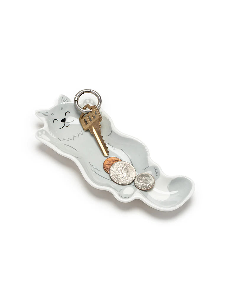 Living Royal Sleepying Kitty Cat Ceramic Tray
