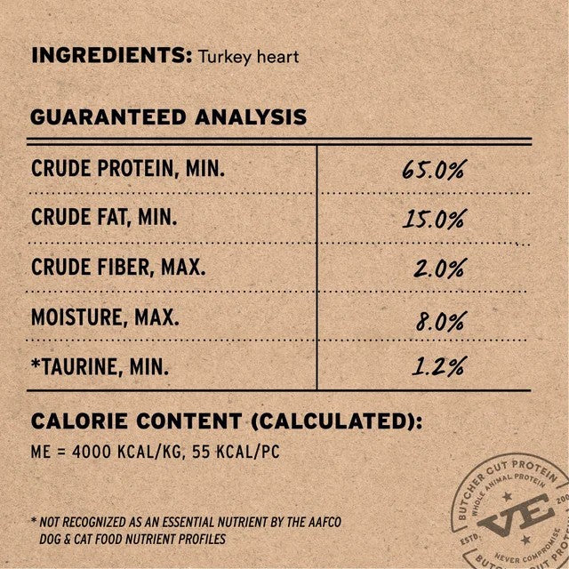 Vital Essentials Raw Bar Freeze-Dried Turkey Hearts