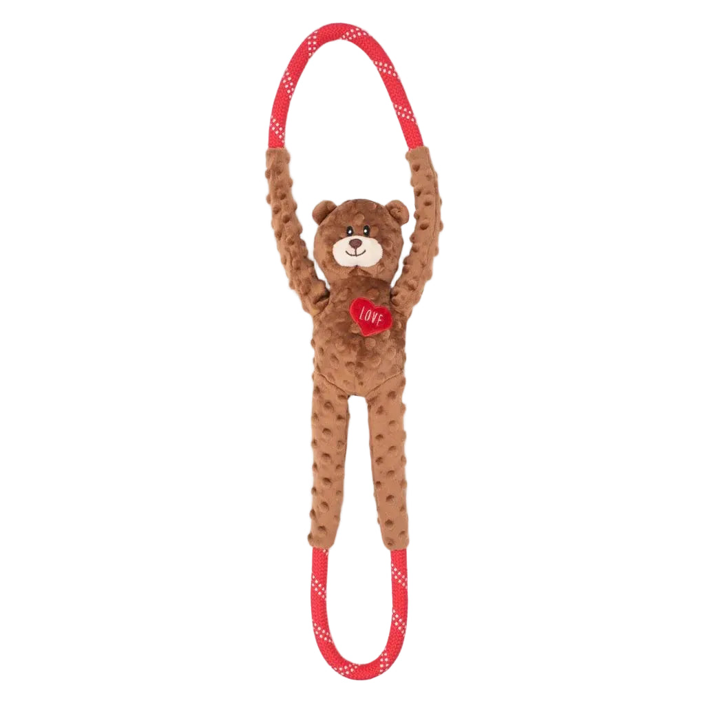 Zippy Paws Valentine's Ropetugz Bear