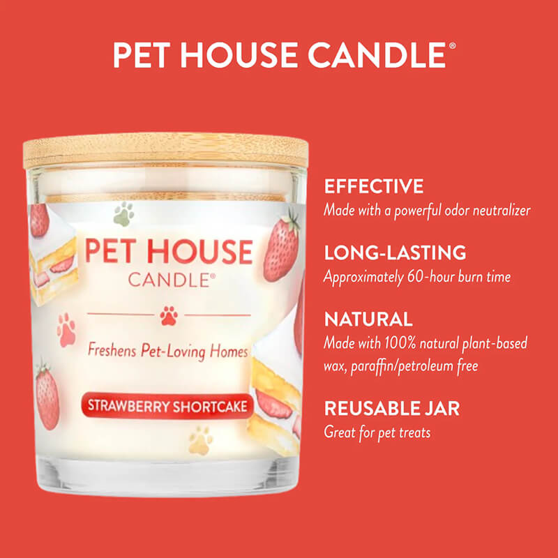 One Fur All Pet House Candle - Strawberry Shortcake