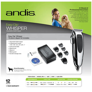 Andis Easy Clip Whisper Clipper 12-Piece Kit