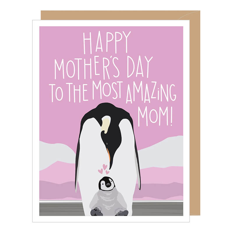 Apartment 2 Cards Mothers Day Card - Penguin Mom