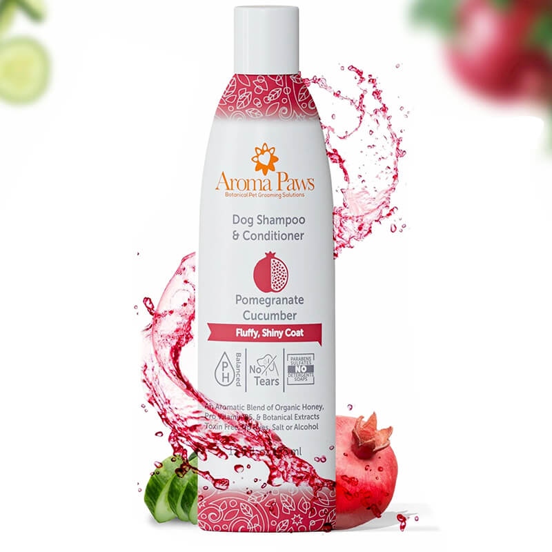 Aroma Paws Pomegranate Cucumber Shampoo - Fluffy, Shiny Coat Formula