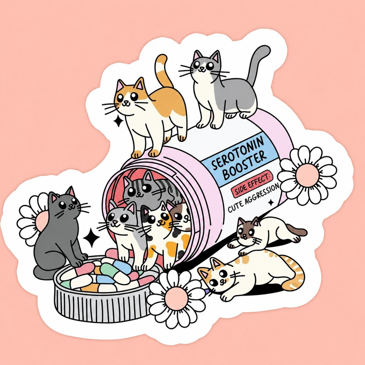 Ashley Bexar Cat Serotonin Booster Sticker