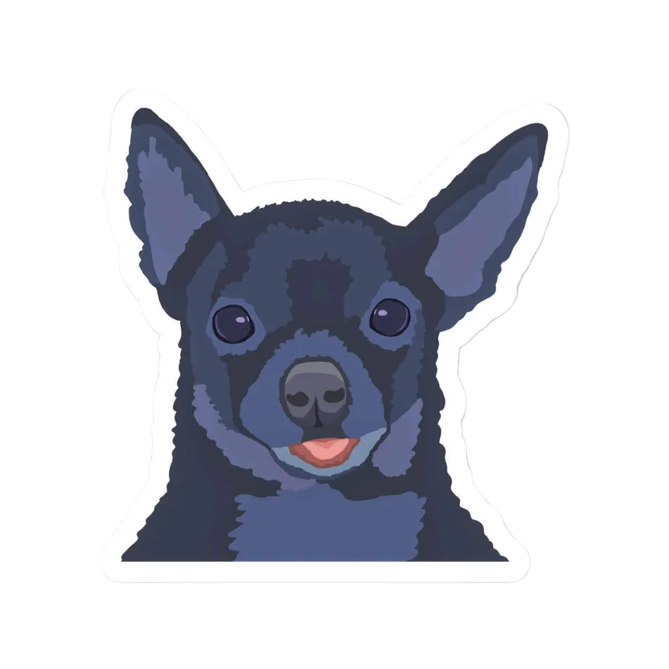 Happy Sploot Designs Vinyl Sticker - Black Chihuahua
