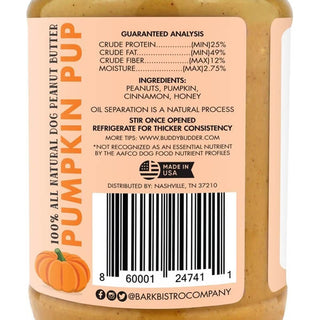 Bark Bistro Buddy Budder Pumpkin Pup