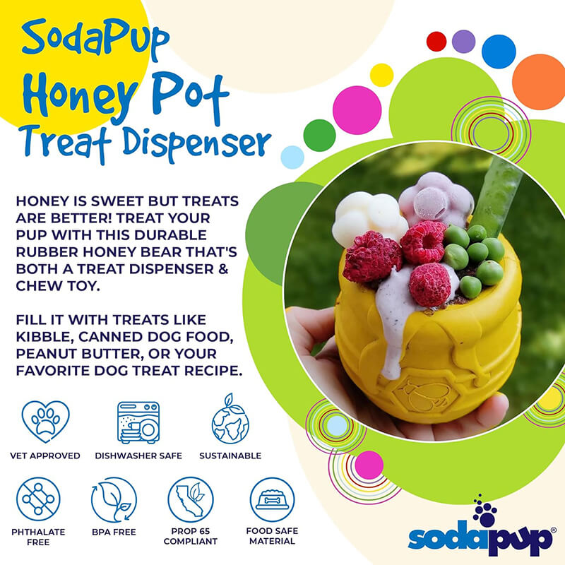 SodaPup Honey Pot Rubber Treat Dispenser