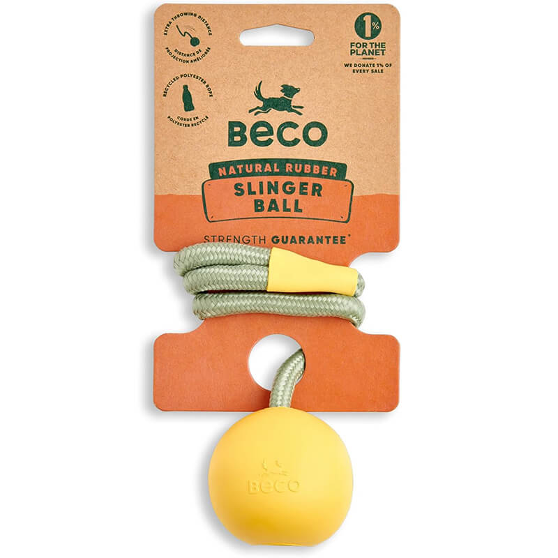 Beco Slinger Ball Natural Rubber & Rope