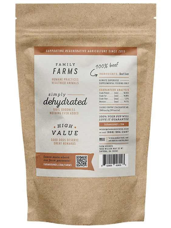 Farm Hounds 100% Dehydrated Beef Liver 4 oz