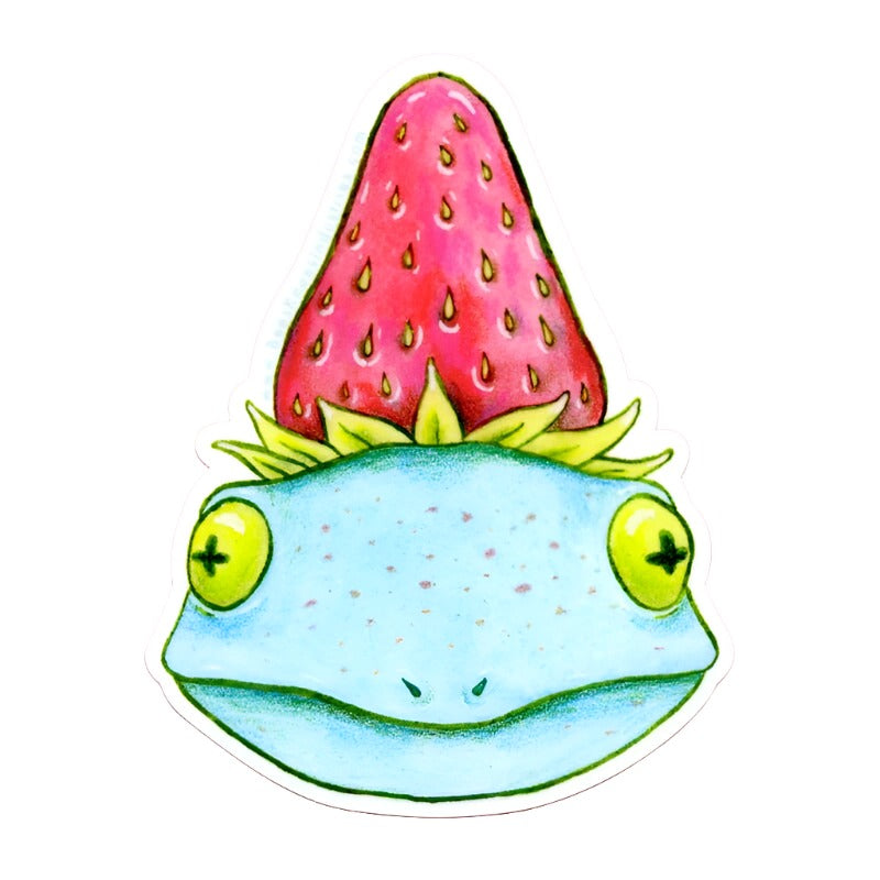Bee's Knees Industries Strawberry Frog Vinyl Sticker